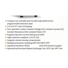 OWON OEL1500 OEL3000 Series Programmable DC Electronic Load 5kHz Dynamic Testing Ripple Test Battery Capacity Testing RS232 USB SCPI Protocol  0-30A 0-150V 150W 300W (Optional)