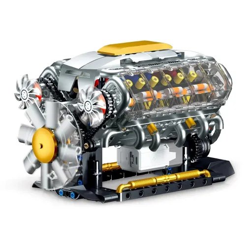 GQ 3053 MOC V8 Engine Model Bilding Blocks Brick Assembly Kit 692PCS Excellent STEAM Science Education Discovery Toys Children Gifts