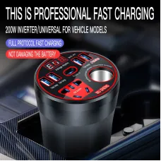 12V 24V to 220V Power Inverter with Multi-function Car Socket Charger Fast Charging for Mobile Phones Car Inverter Charger Power Converter QC3.0 USB Fast Charging