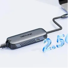 WAVLINK USB-C to 2.5G Ethernet Adapter 2.5Gbps RJ45 Converter with 95W PD Charging for Mac Laptop Windows iOS Aluminum Shell