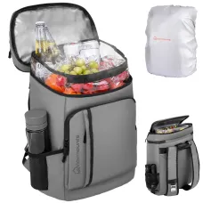 WARMOUNTBackpack Cooler Insulated 36 Cans w/ Insulating Cover, Upgraded Leakproof Soft Cooler Backpack 2 Compartment for Camping Hiking Picnic Beach