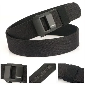 TUSHMetal Buckle Tactical Belt for Men Adjustable Nylon Military Gun Belt Heavy Duty EDOutdoor Sports Police Duty Waistband Work Utility Belt