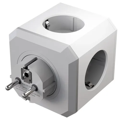 BlitzWolf BW-EC2 8-in-1 Wall Cube Socket EU Plug Power Outlet Extender 4000W with Switch 4 AC Outlets / 2 USB-A / 2 USB-C for Home Bedroom Travel