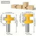 LAVIE 2PCS 1/2 Inch Shank Tongue and Groove Joint Set Carbide Tipped Router Bits for Board Tabletops / Panels Joinery / Making Strip Flooring