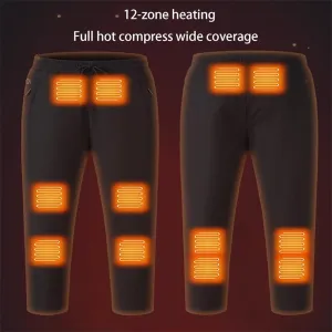 TENGOO HP-12 Heated Pants 12 Heating Zone 3 Temperature Adjustment Casual Pants Thickening Winter Warm Electric Heating Trouser for Men Women