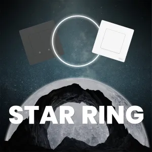 MOES Tuya WiFi Star Ring Smart Light Push Button Switch No Neutral No Capacitor Required Compatible with Alexa Google Home
