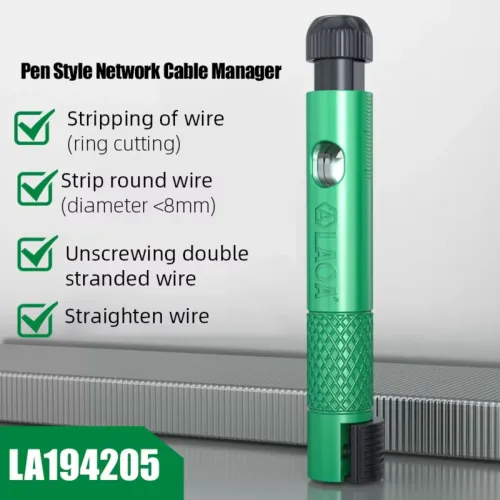 LAOA LA194205 Pen Style Network Cable Manager Compatible with Category 5 6 7 8 Ethernet Cables Lightweight Compact Wire Stripper Tool for Precise Cable Cutting and Management