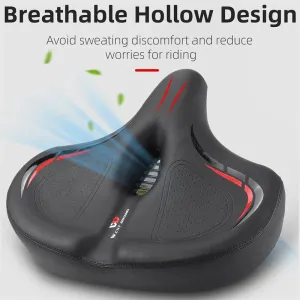 WESBIKING Oversized MTB Bike Saddle Shock Absorbing Breathable Cycling Seat Widen Thicken Universal Soft Cushion Electric Bike Saddle