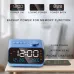 Multi-Functional LED Voice Control Clock Hygrometer FM Radio Dual Alarms Adjustable Brightness Temperature Humidity Display USB Charging