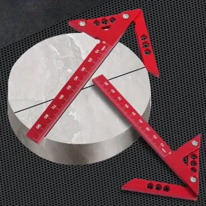 Aluminum Center Finder Woodworking Square 45/90 Degree Metric/Imperial Right Angle Line Gauge Durable Scribe Carpenter Ruler