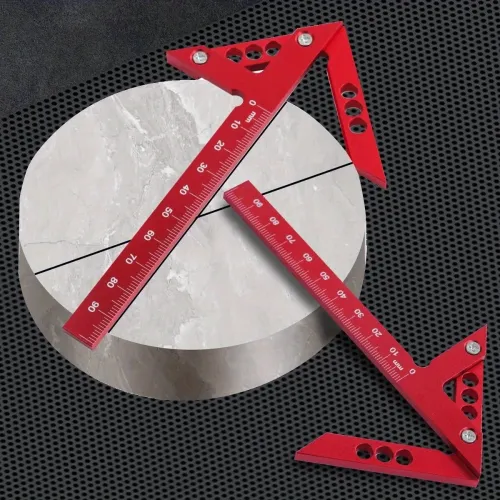 Aluminum Center Finder Woodworking Square 45/90 Degree Metric/Imperial Right Angle Line Gauge Durable Scribe Carpenter Ruler