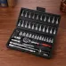 46Pcs Socket Wrench Set Combo Tool Auto Repair Screwdriver Combination 1/4 Inch Ratchet Wrench Set with Metric Drill Bit Socket Extension Bar for Auto Repair Engine Maintenance