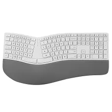 Delux GM909 Ergonomic Keyboard 2.4G Wireless/bluetooth 112 Keys Rechargeable Full Size with Scissor Switch Palm Rest for Windows/Mac
