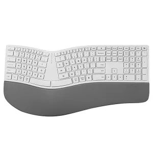 Delux GM909 Ergonomic Keyboard 2.4G Wireless/bluetooth 112 Keys Rechargeable Full Size with Scissor Switch Palm Rest for Windows/Mac