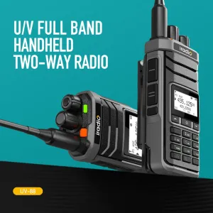 IRadio UV88 UV Full Band Walkie Talkie 1024 Channels FM/SW/MW/LW Radio Multi-Band Type-C Rechargeable Handheld Two-way Radio One-click Matching Quick Decoding