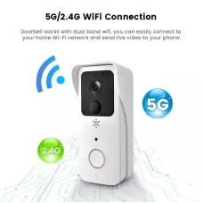 Guudgo 5G 2.4G WiFi Video Doorbell 1080P Tuya Outdoors Wireless Intercom Human Detection Waterproof Wireless Visual Door Bell Camera Smart Home Surveiilance Devices APP Alarm Push