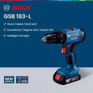 GSB 183-L for Bosch Cordless Impact Drill 18V Brushed Motor 56Nm Torque LED Light Two Speed Metal Chuck