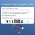 6A PD100W Type-C to Type-C Magnetic Adsorption Cable PD QC3.0 Fast Charging Data Transmission Copper Core Line 1M/1.5M/2M Long for iPhone 17 17Pro 16 Pro Max 15 for Huawei Mate XTs for Xiaomi 17pro for Oppo Find X9 for VIVO