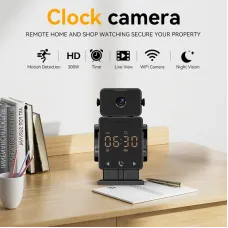 C11 3MP Tuya WiFi PTZ Robot Camera with Time Display 180 Viewing HD Night Vision Motion Detection Two-way Audio Alarm Setting Surveillance Security Cameras