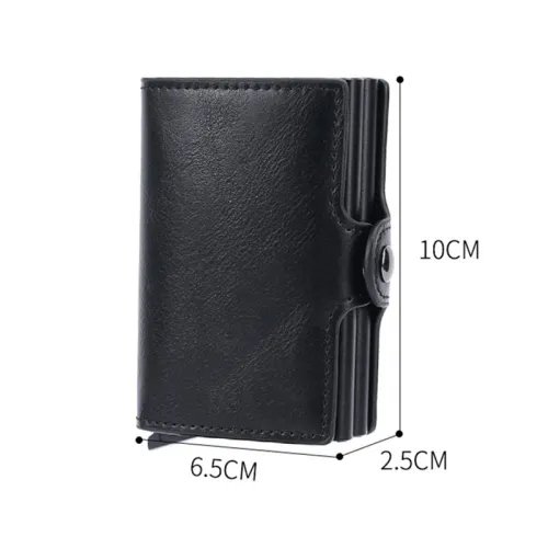 Automatic Elastic Credit Card Holder Mens Wallet Double Layer Aluminum Alloy Credit Card Holder Fashion Simple Metal Credit Card Holder