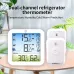 TS-8082 Wireless Temperature Humidity Monitor Dual Channel Refrigerator Thermometer with Backlight High Low Alarm Max Min Records -40 Wide Range Cold Chain Monitoring Alarms