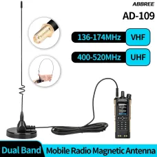 AD-109 Magnetic Mount Mobile Antenna Dual Band VHF UHF 136-174MHz 400-520MHz High Gain 5M Cable for Baofeng UV-5R UV-5RH Ham Radio