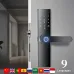 Z17 Tuya Smart Door Lock Fingerprint Keyless Entry WiFi Enabled Digital Code Deadbolt with Alarm Anti Peep Password IC Card Key Unlock Door Lock for Home Security