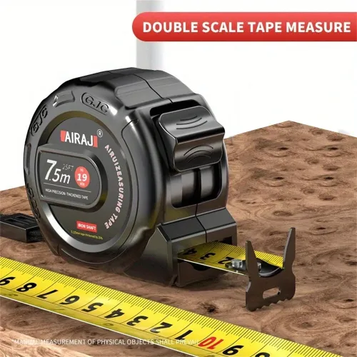 High Precision 7.5m-25mm Retractable Tape Measure Stainless Steel with Dual Unit Reading and Locking Feature Ideal for Home Improvement Construction DIY Projects