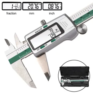 150mm Stainless Steel LCD Screen Display Digital Caliper 6 Inch Fraction / MM / Inch High Precision Stainless Steel LCD Vernier Caliper