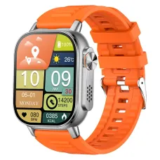 V5 2.01-inch HD Screen 1000mAh Massive Battery LED Flashlight Compass Voice Assistant bluetooth Call Heart Rate Blood Oxygen Monitor Sleep Monitoring Breathing Exercise SOS Multi-sport Modes IP68 Waterproof Smart Watch