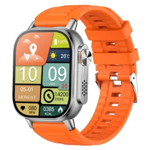 V5 2.01-inch HD Screen 1000mAh Massive Battery LED Flashlight Compass Voice Assistant bluetooth Call Heart Rate Blood Oxygen Monitor Sleep Monitoring Breathing Exercise SOS Multi-sport Modes IP68 Waterproof Smart Watch