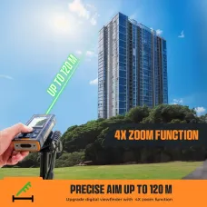 EU US Direct CIGMAN CD-120G Laser Distance Measure 120M 393ft Digital Pointfinder 4x Zoom P2P Technology IP68 Waterproof Bluetooth Wireless Charging 2.4" IPS Display