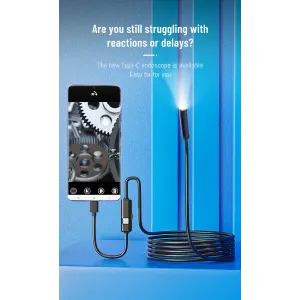 8MM Endoscope 8 LED Light Waterproof Type-C Direct Borescope IP67 Rated 1 MP Pixel Flexible/Hard Wire High-Resolution Imaging Versatile