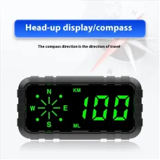 Car Head Up Display Speedometer Odometer Compass HUD GPS Digital Display Large Font Universal Suitable for All Cars Vehicles
