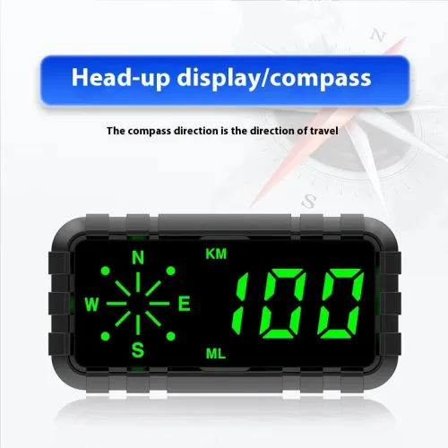 Car Head Up Display Speedometer Odometer Compass HUD GPS Digital Display Large Font Universal Suitable for All Cars Vehicles