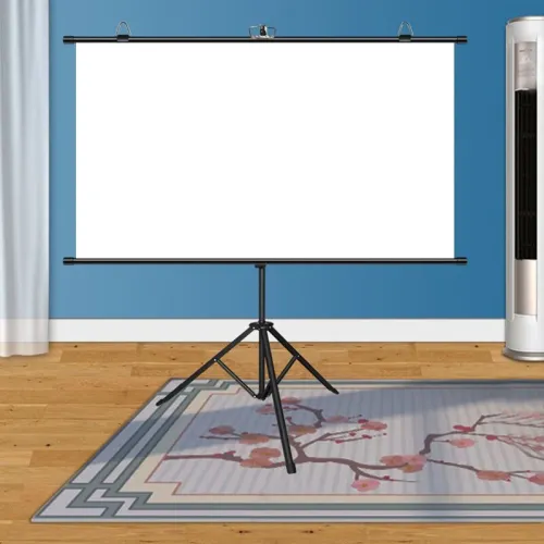 BlitzWolf BW-VS12 Portable Projector Screen with Tripod Stand 60/84/100/120 Inch 16:9/4:3 Format 4K HD 3D Compatible Quick Setup Home Theater Outdoor