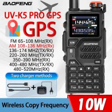 Baofeng UV-K5 Pro 10W GPS Walkie Talkie Wireless Copy Frequency Type-C DTMF Long Range Air Band Ham Two Way Radio for Camping