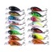 ZANLUR15PC4.5cm 4g Luya Black Bass Fishing Lures 3Metal Eyes Steel Hook Wobbler Bait for Rock Fishing
