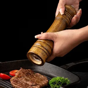 Classic Manual Salt Mill Wooden Pepper Grinder Set Salt Grinder Refillable Pepper Mill Pepper Grinder for Kitchen