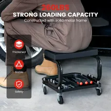 Heavy-Duty Garage Creeper Mechanic Stool with Tool Tray Storage for Car Maintenance