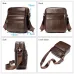 Ekphero Men's Genuine Leather Shoulder Bag Business Casual Messenger Bag Multiple Pocket Capacity Crossbody Bag