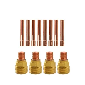 35-Piece TIG Stubby Lens Kit for WP9 WP20 WP25 Torch Short & Wide Gas Lens Compatible Improved Welding Precision & Clarity