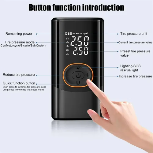 Portable Wireless Electric Car Air Pump LED Display Inflator for Balls Motorcycle Car Bike