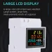 D52-2066 6-in-1 Digital Single Phase Energy Meter with LCD Display Din Rail Mount Power/Voltage/Current/Energy/Frequency Monitor Metering