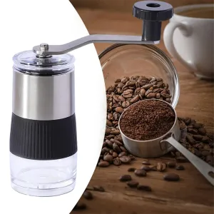 304 Stainless Steel Portable Manual Coffee Grinder Adjustable Coarseness and Fineness Hand-Crank Grinding Beans Machine