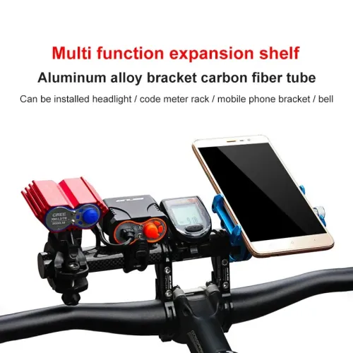 GUB G202 Bicycle Handlebar Extender Lengthened Design Carbon fiber Aluminum Alloy Mountain Bike Mount Mobile Bike Light Phone Holder