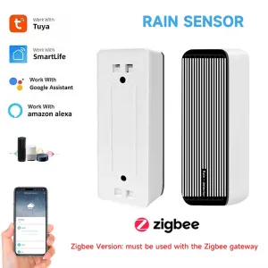 Tuya Smart WiFi/Zigbee3.0 Rain Sensor Real-time Monitoring of Rainfall Linked Smart Windows Doors and Irrigation Equipment Smart Life APP Work with Alexa Google Assistant