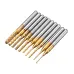 Drillpro DB-M1 10Pcs 0.8-3mm Titanium Coated Engraving Milling Cutter Carbide Bits