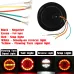 Rear Round Hamburger Led Tail Stop Lights Turn Signal Reverse Slim Lamp 12-24V