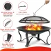 SINGLYFIRE 29 inch Fire Pits for Outside Firepit Outdoor Wood Burning Pit Steel Firepit Bowl for Patio Backyard Camping